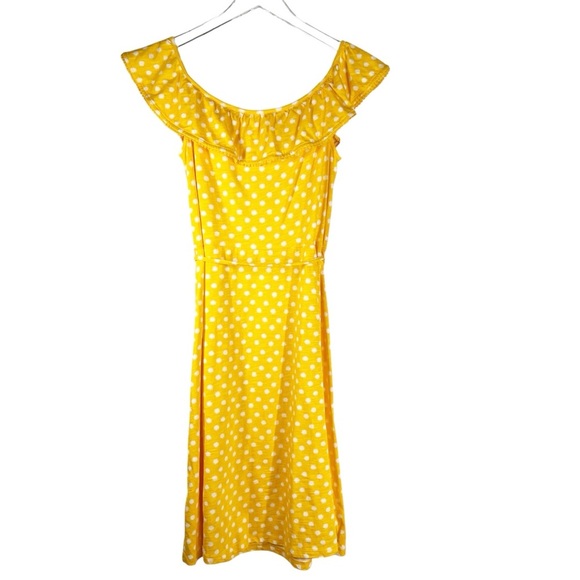 BODEN Bethany Jersey Happy Star Spot Ruffle Spring Cotton Dress Size 8 - Picture 2 of 9